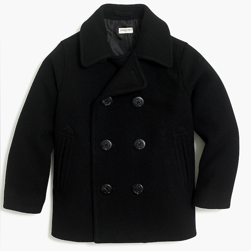 Crewcuts Classic Black Peacoat for Kids 4-5 NWT